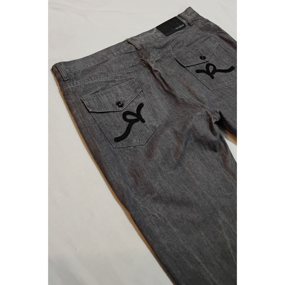 Vintage Rocawear Gray Baggy Jeans Y2K Hip Hop Embroidered Loose Fit R